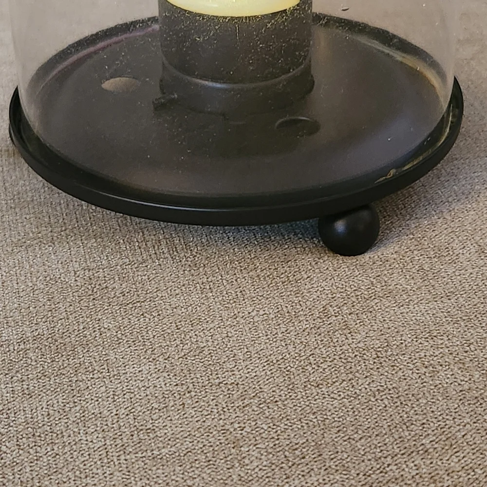 At Home America Warm Spirit Lantern -- Glass Tealight Holder with Metal Base